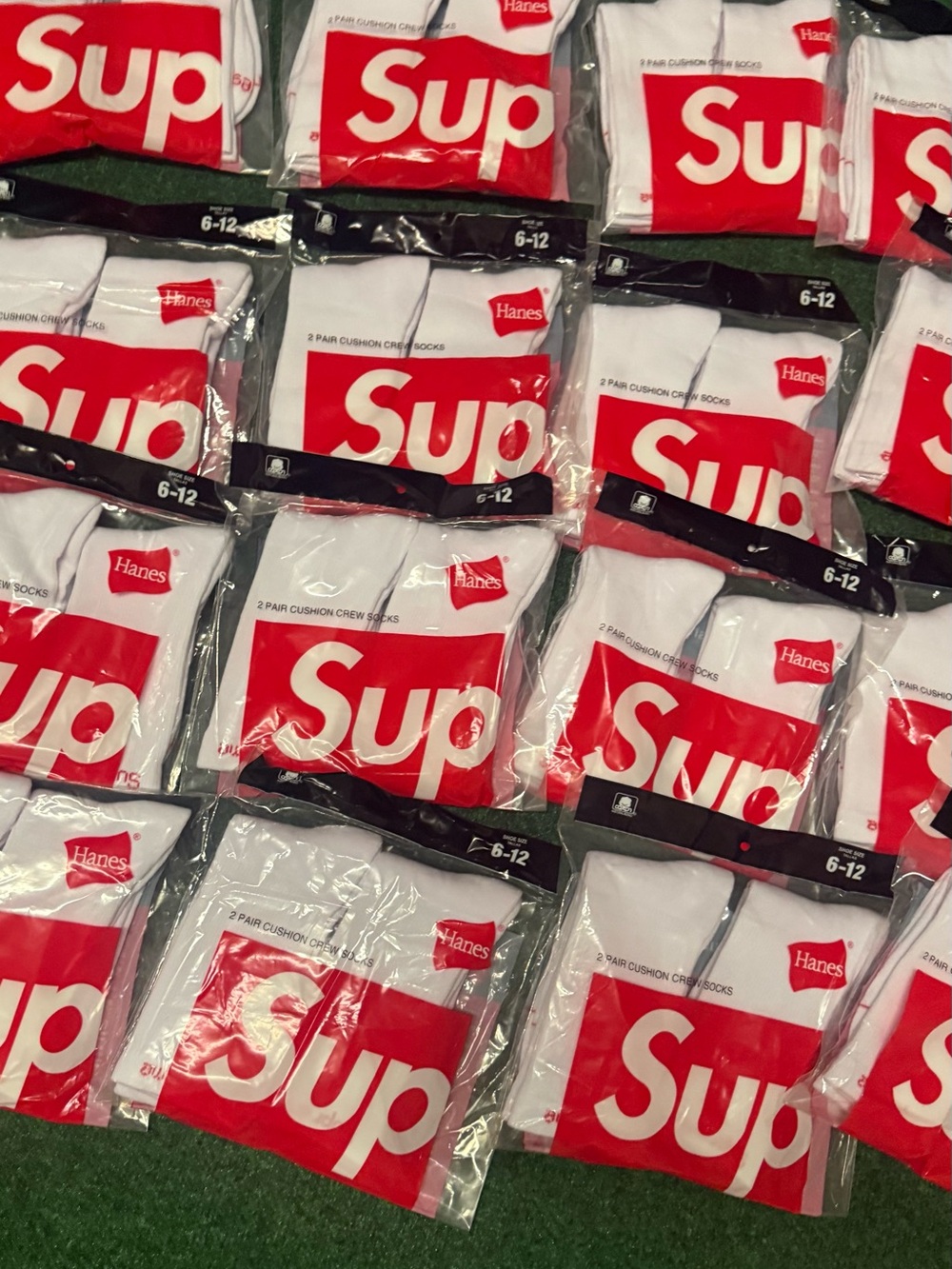 Hanes x Sup White Crew Socks - 2 Pack Cushioned Crew Socks